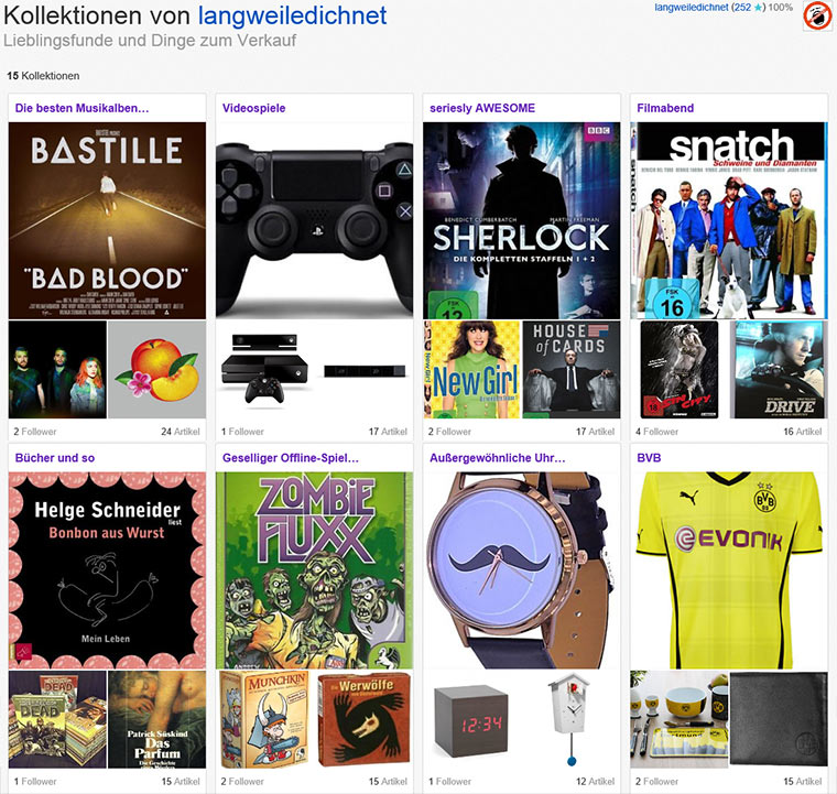 Multimediale eBay-Kollektionen