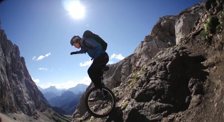 Mountainbiking mit dem Einrad