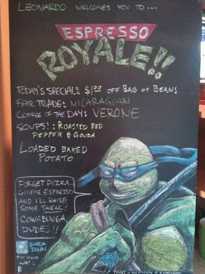 Menütafelkunst: Chalk Heroes