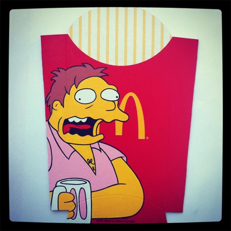 illustrierte Frittenpackungen