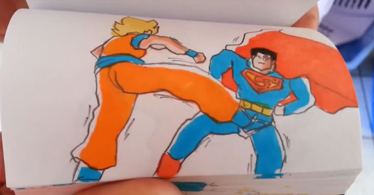 Daumenkino: Goku vs. Superman