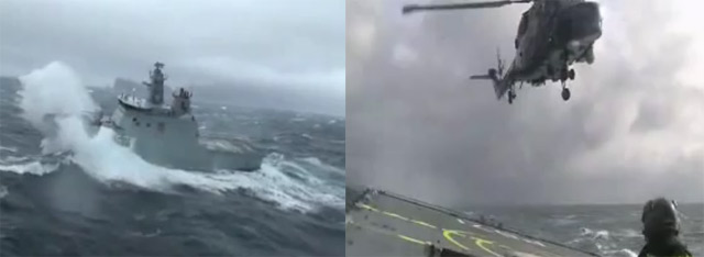 Hubschrauber vs. Seegang