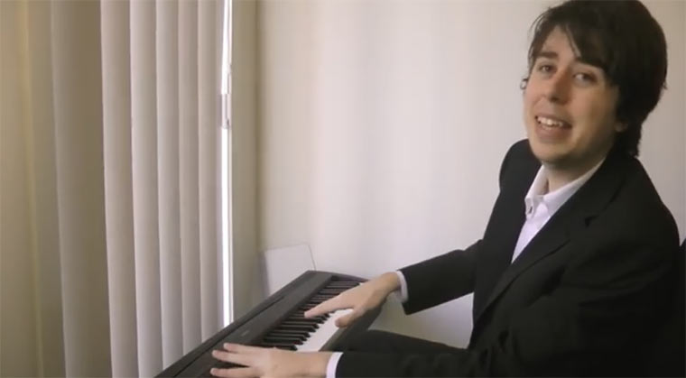 Trick zum Vortäuschen, man könne Klavier spielen