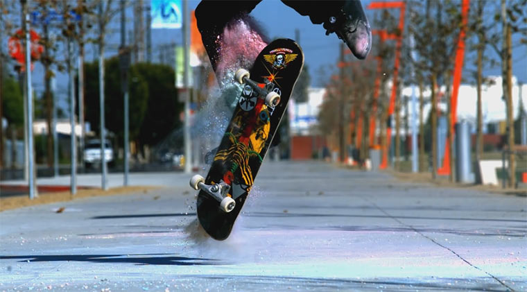 Kreide + Skateboard + Slowmotion = Awesome