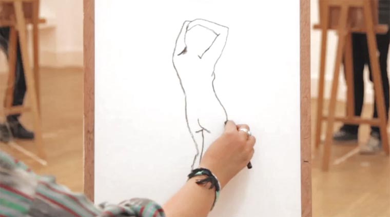 Aktzeichnen mit Matrix-Effekt