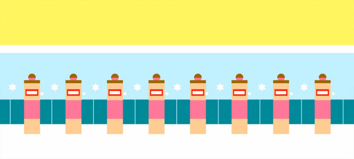 Minimalistisch animiert: Love Synchronschwimmen