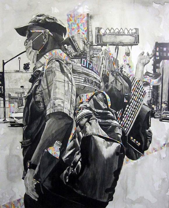 Scharzweißbuntmalerei