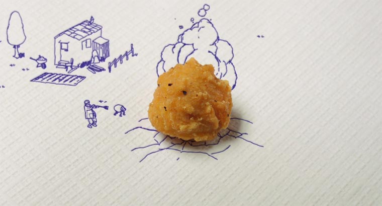 Die heilige Chickenkugel im Miniaturzeichenland