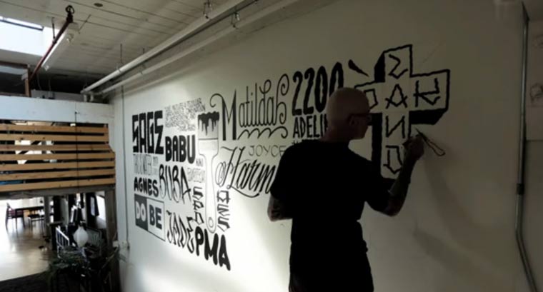 Timelapse-Wandschreiberei: Mike Giant