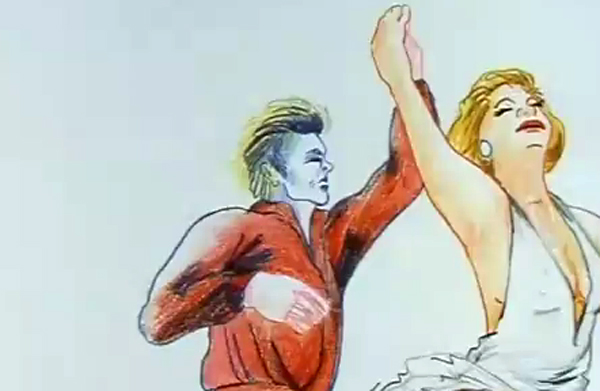 gezeichneter Tanz der Charaktere