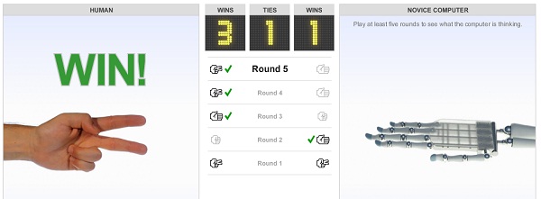 Stein, Schere, Papier – Mensch gegen Maschine