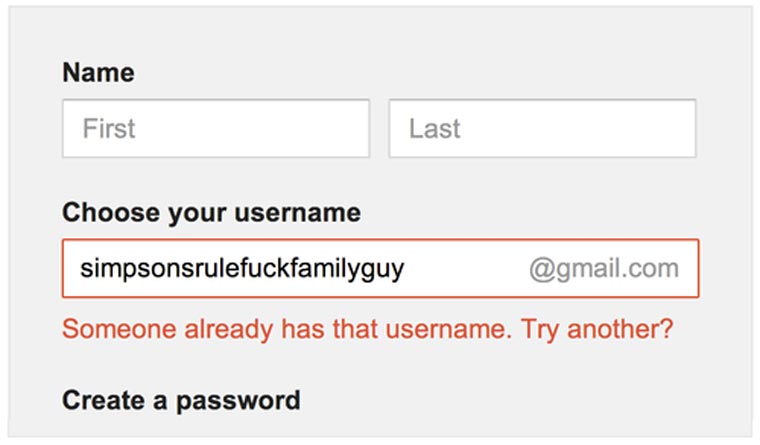 simpsonsrulefuckfamilyguy is taken on Gmail