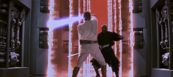 Lichtschwertkampf-Fail in Phantom Menace