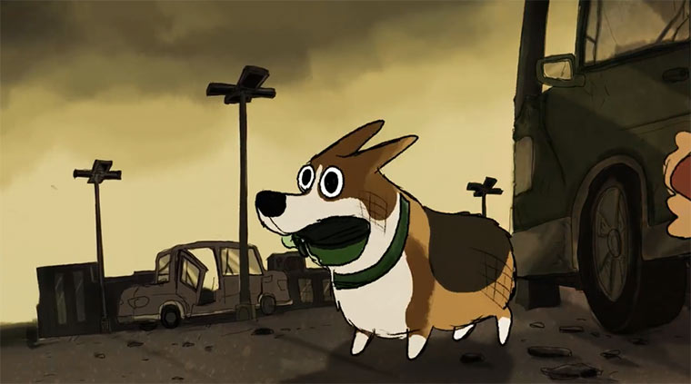 Treuer Vierbeiner in der Zombie-Apokalypse