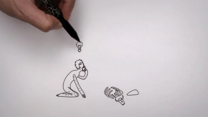 Fein gezeichnet: Stopmotion-Evolution of Mankind