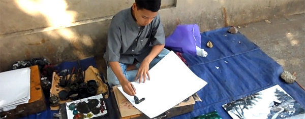 Straßenmaler in Myanmar