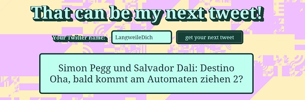 Individuell erstellter Tweet, nur für dich!