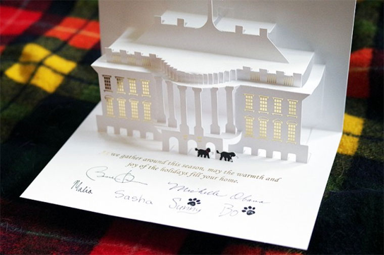 White House Pop Up Christmas Card