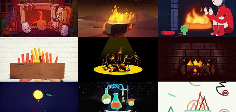 Kreative Animation rund um den Kamin