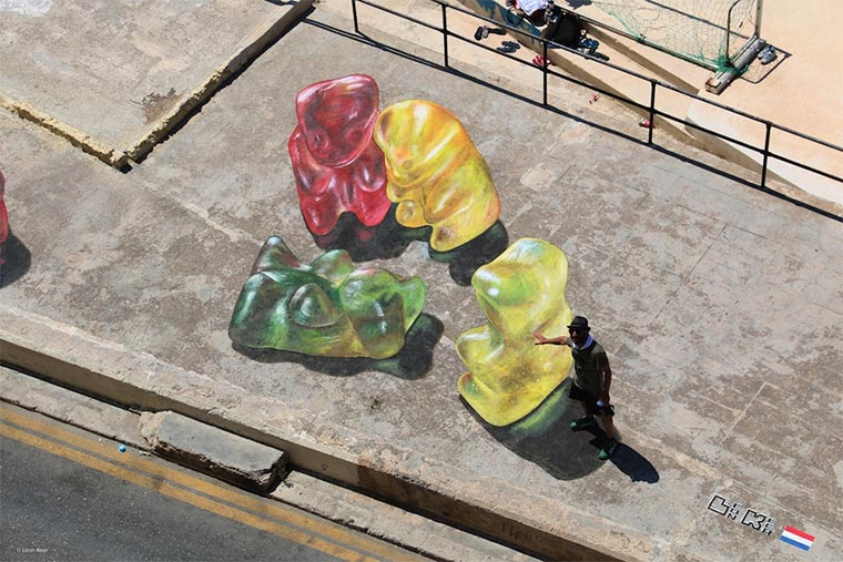 Gummibären-Bodenmalerei Gummybears_Street-Art_06 