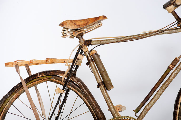 Fahrrad aus Holz, Weide und Brennessel Holzfahrrad_02 