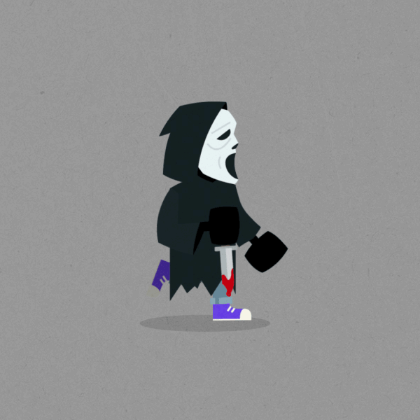 GIF-Illustration: Walking Monsters