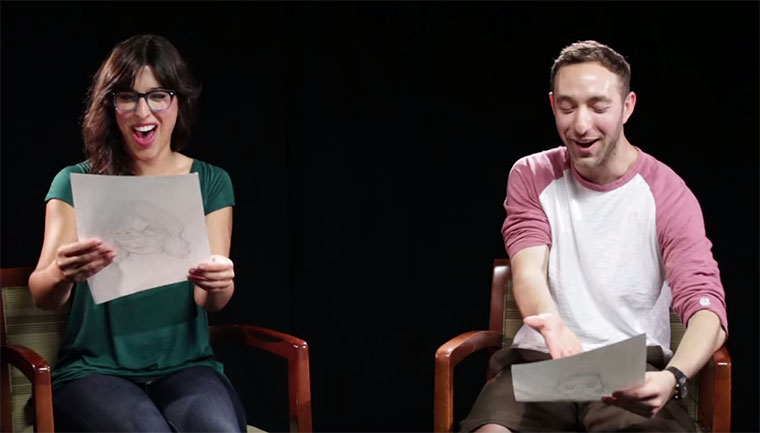 Partner einem Phantombildzeichner schildern