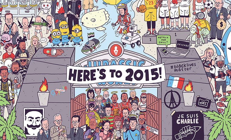 Das Jahr 2015 in einer Illustration Heres-to-2015