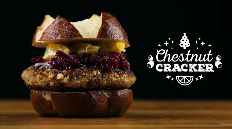 Weihnachts-Burger und -Stimmung