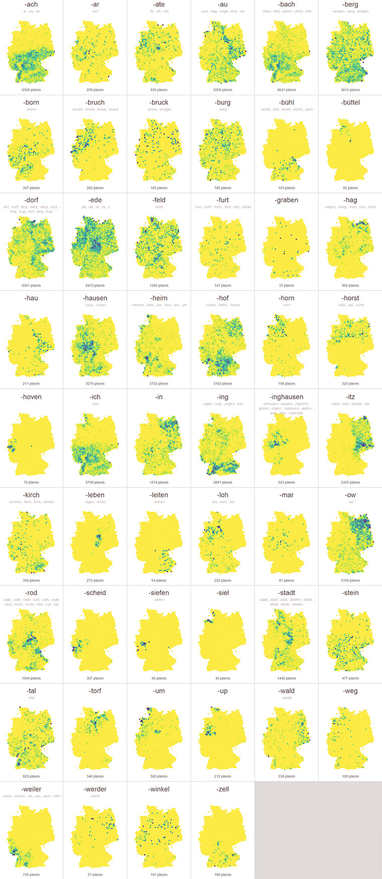 Visualisierung deutscher Ortsnamens-Enden ach-ingen-zell_03 