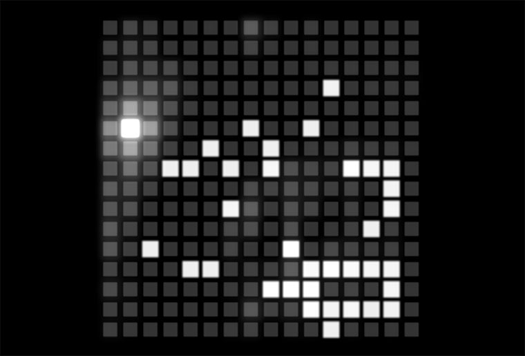 Bau Melodien auf einem 16x16 Beatpixel-Feld click-make-play