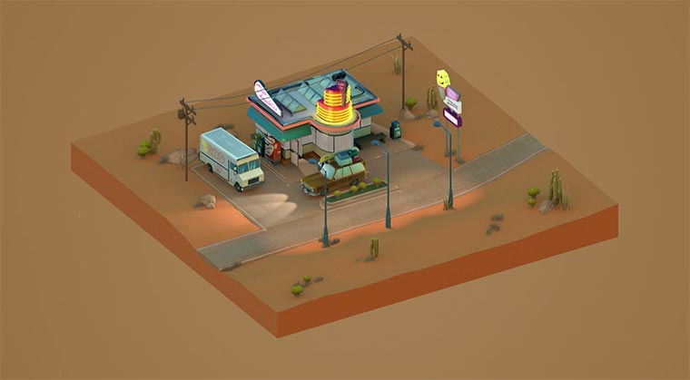 Animierte Horrorfilm-Hommage-Fahrt dead-ahead 