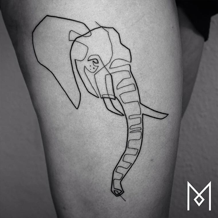Minimalistische Tattoos aus einer Linie oneline-tattos_Mo-Gangi_02 