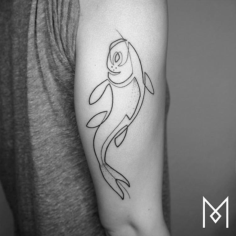 Minimalistische Tattoos aus einer Linie oneline-tattos_Mo-Gangi_03 
