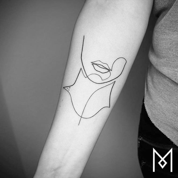 Minimalistische Tattoos aus einer Linie oneline-tattos_Mo-Gangi_06 