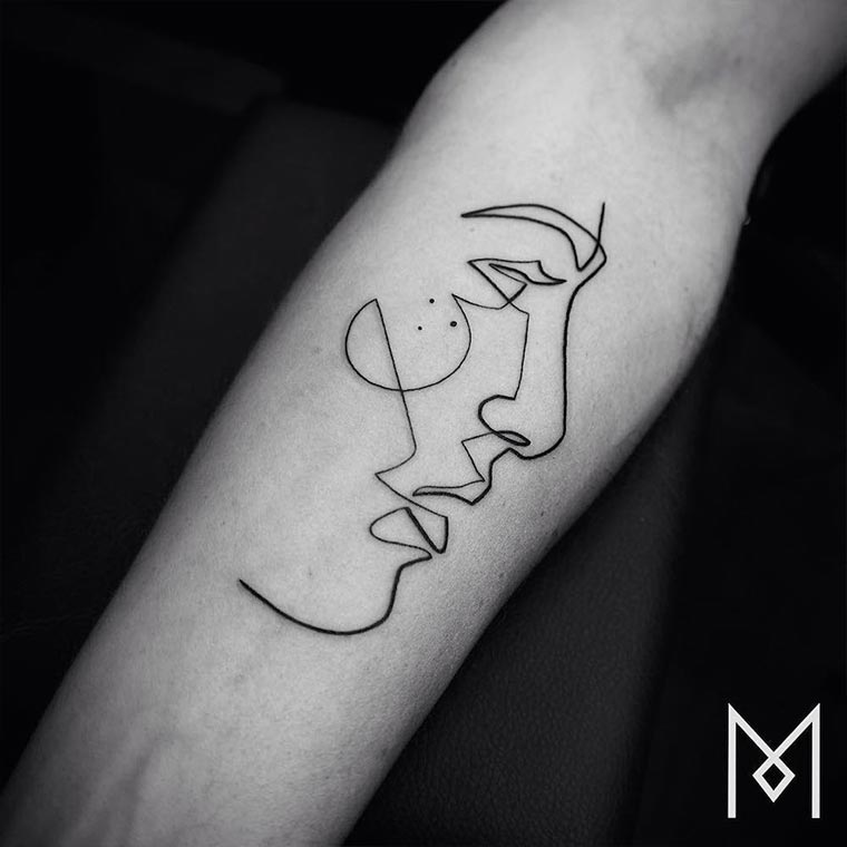 Minimalistische Tattoos aus einer Linie oneline-tattos_Mo-Gangi_07 