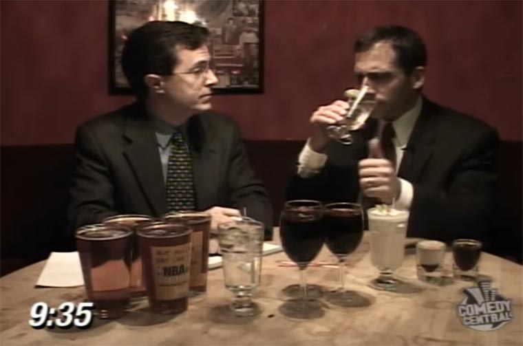Stephen Colbert und Steve Carell betrinken sich drink-responsibly 