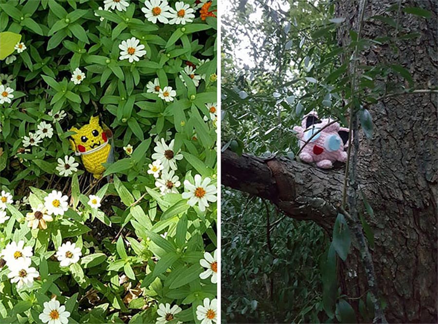 Knotty Nicole versteckt gehäkelte Pokémon an Pokestops