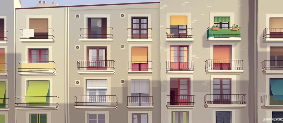 Farbenfroh illustrierte Nachbarschaften Neighbourhoods-by-Romain-Trystram_03 