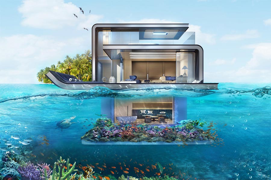 Luxus-Hausboot mit Korallenriff-Blick
