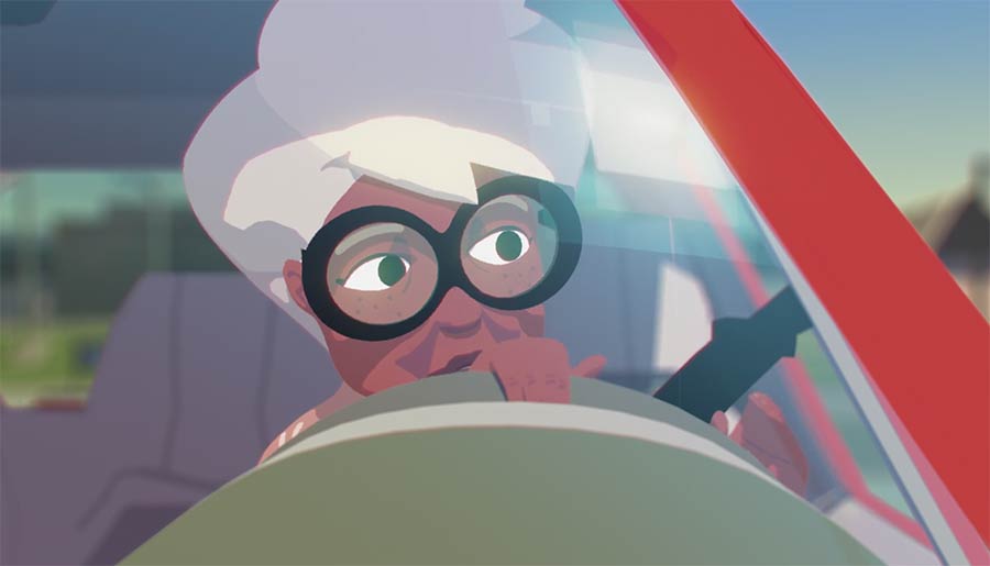 Oma sucht und wird Mitfahrgelegenheit june-lyft-animated-short 