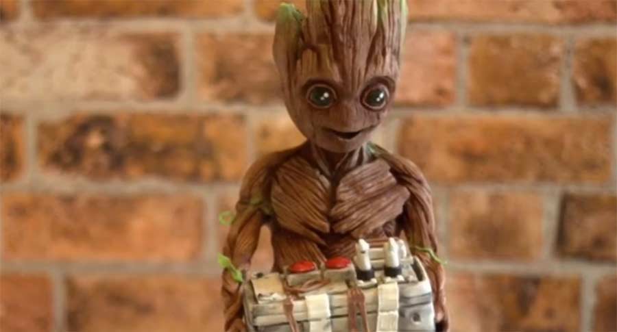 Baby Groot Schokoladen-Skulptur - Schnitz-Zeitraffer