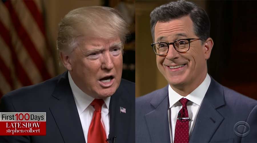 Stephen Colbert im Interview mit Donald Trump