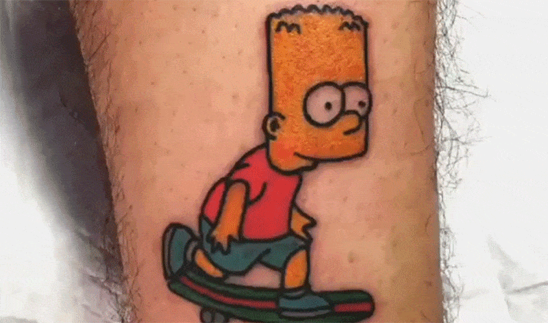 19 Bart Simpson-Tattoos werden zum Daumenkino bduzgarlekokpctwvg5w 