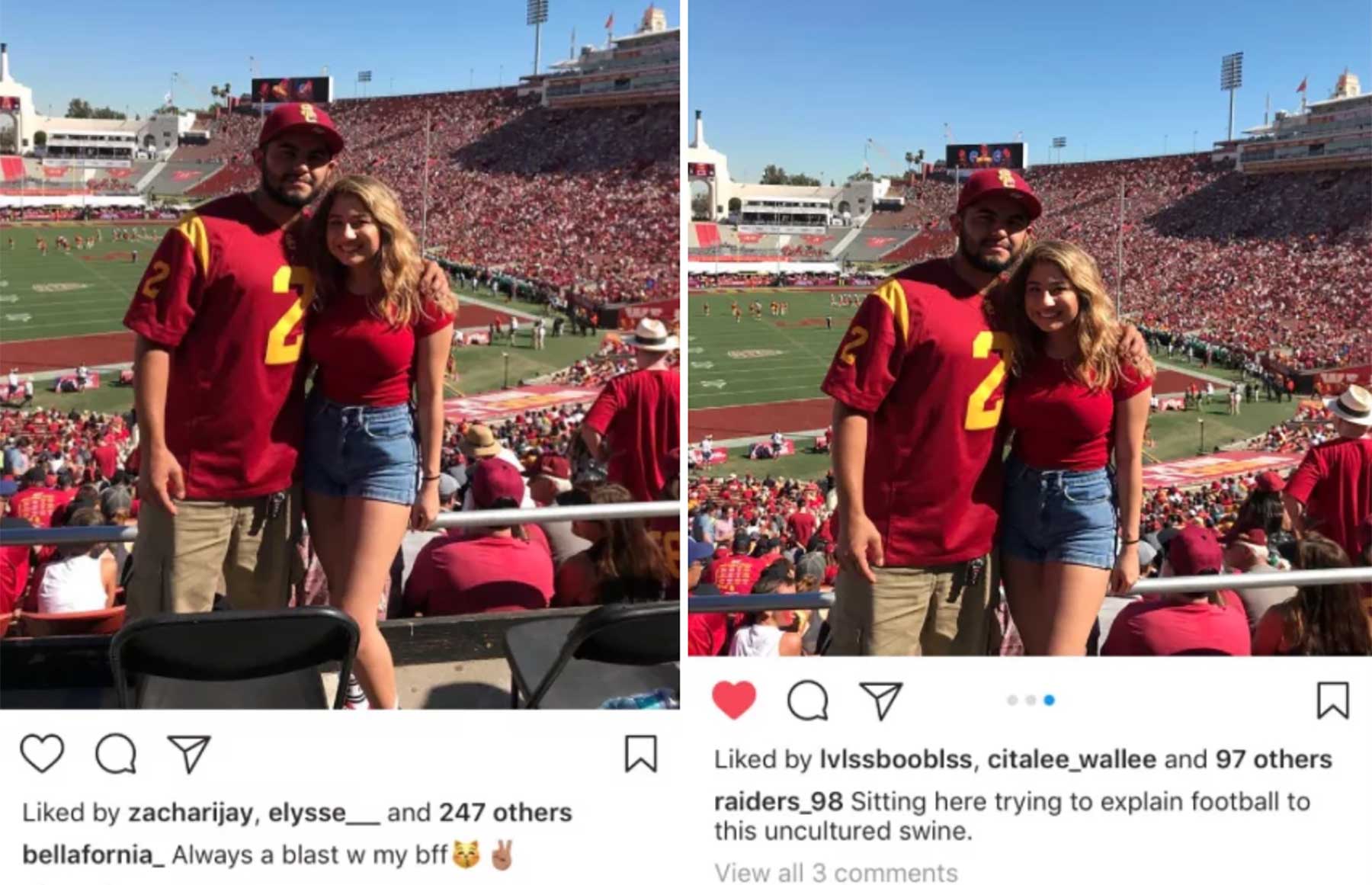 Wenn Freundin und Freund dasselbe Foto posten aber anders beschreiben