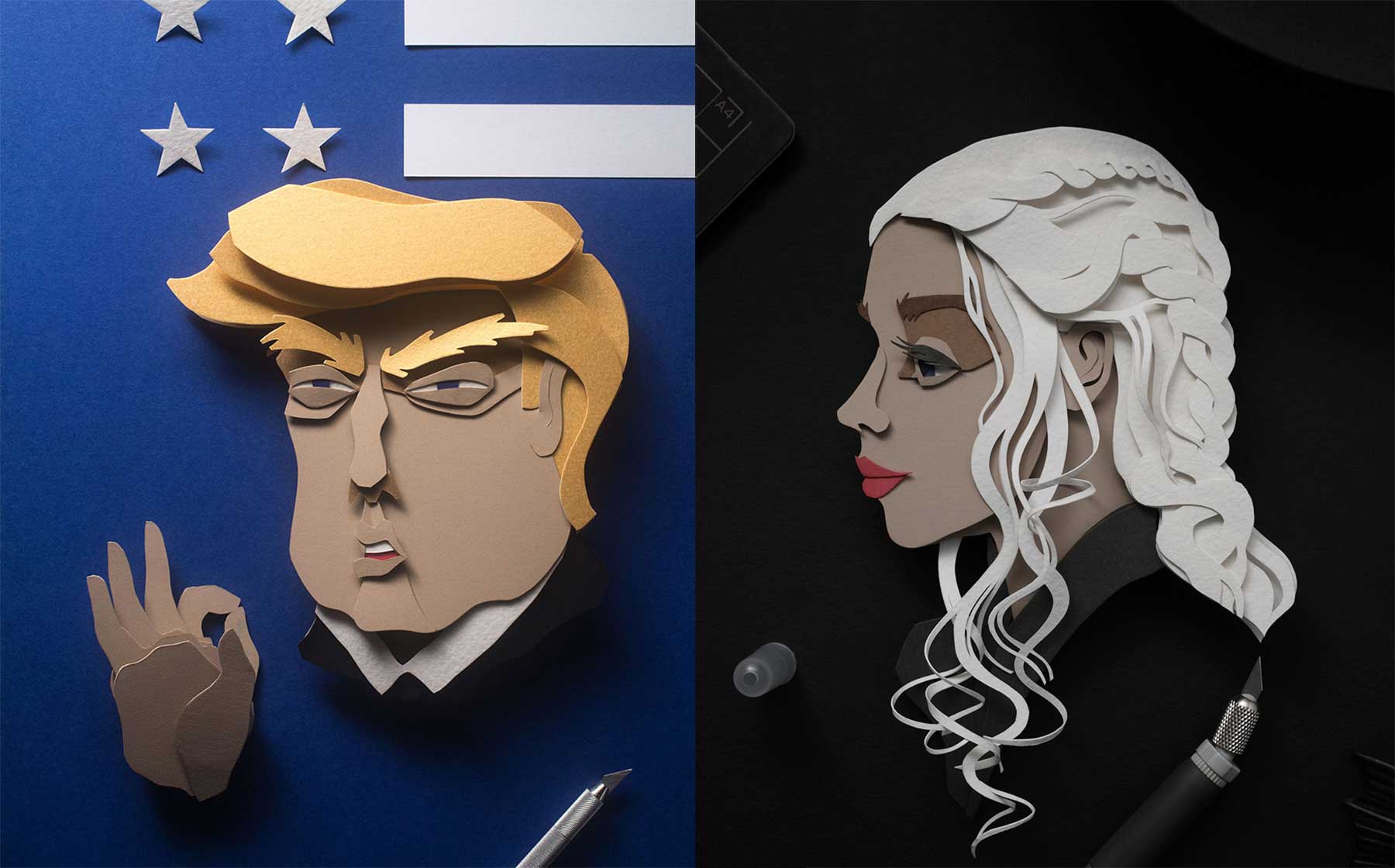 Promi-Portraits aus Papier