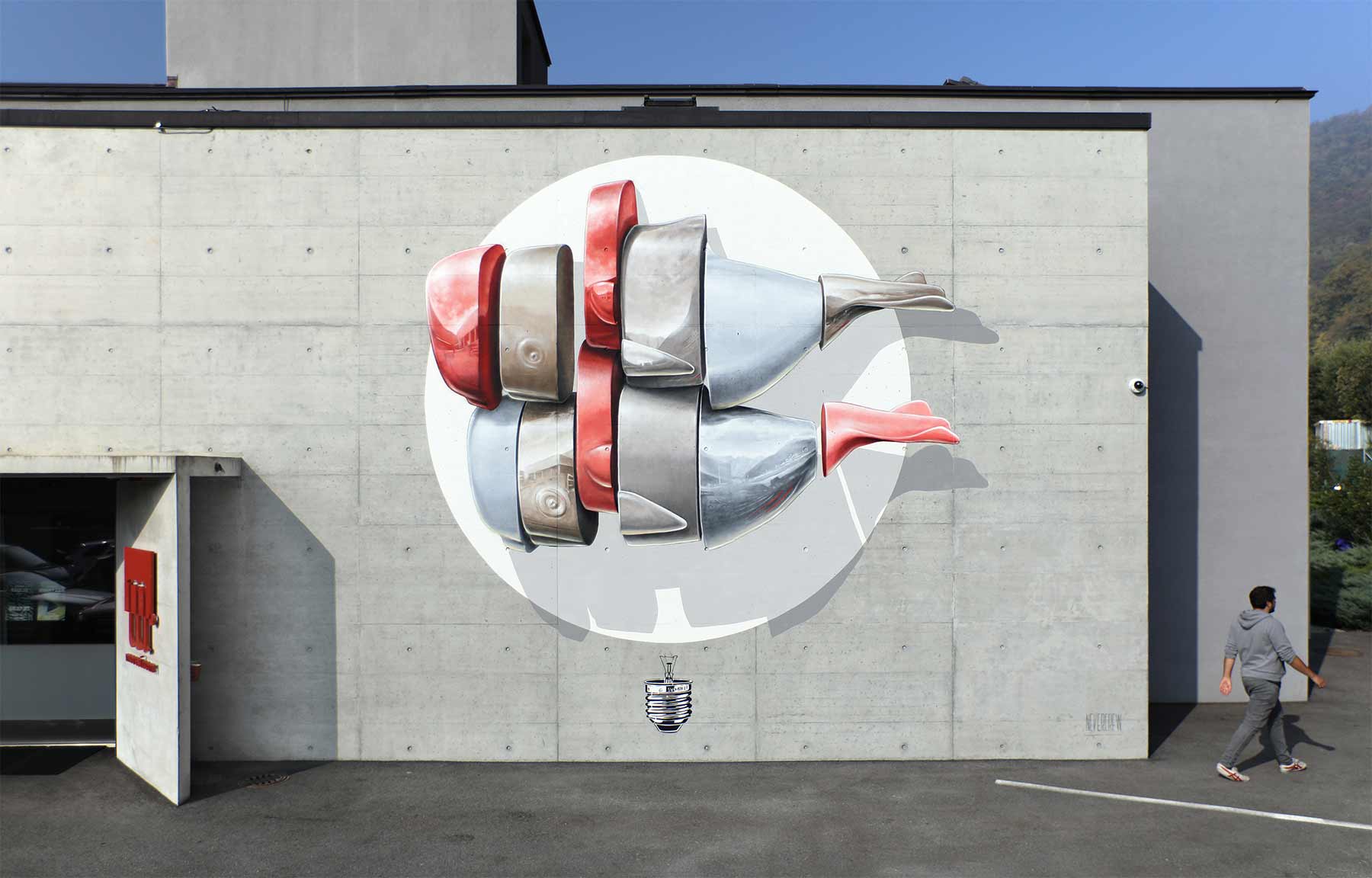 Timelapse: Mural-Malen mit der Nevercrew Nevercrew-disposing-machine 