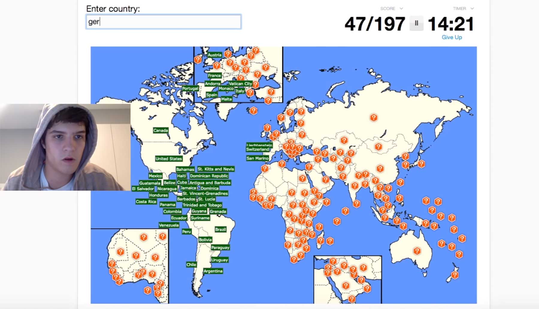 Alle Länder der Welt in unter 3 Minuten getippt