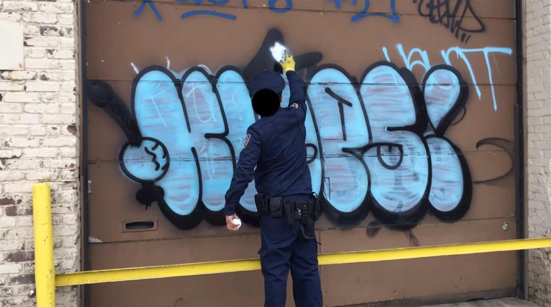 Polizist und Tagger in Personalunion graffit-cop-klops 