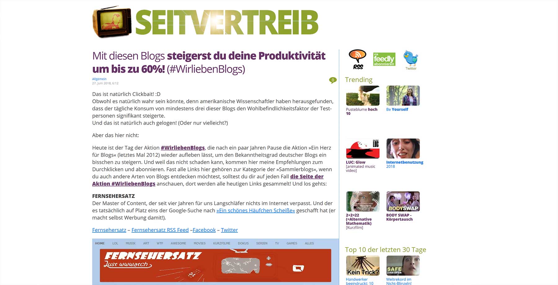#WirliebenBlogs: Diese Websites solltet ihr euch mal anschauen WirliebenBlogs_02_seitvertreib 